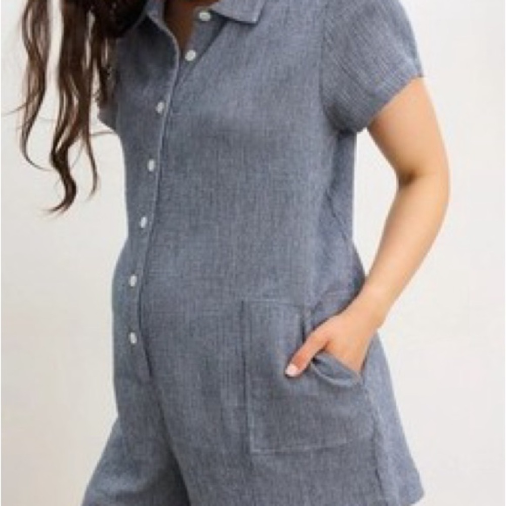 Hatch grey and blue romper